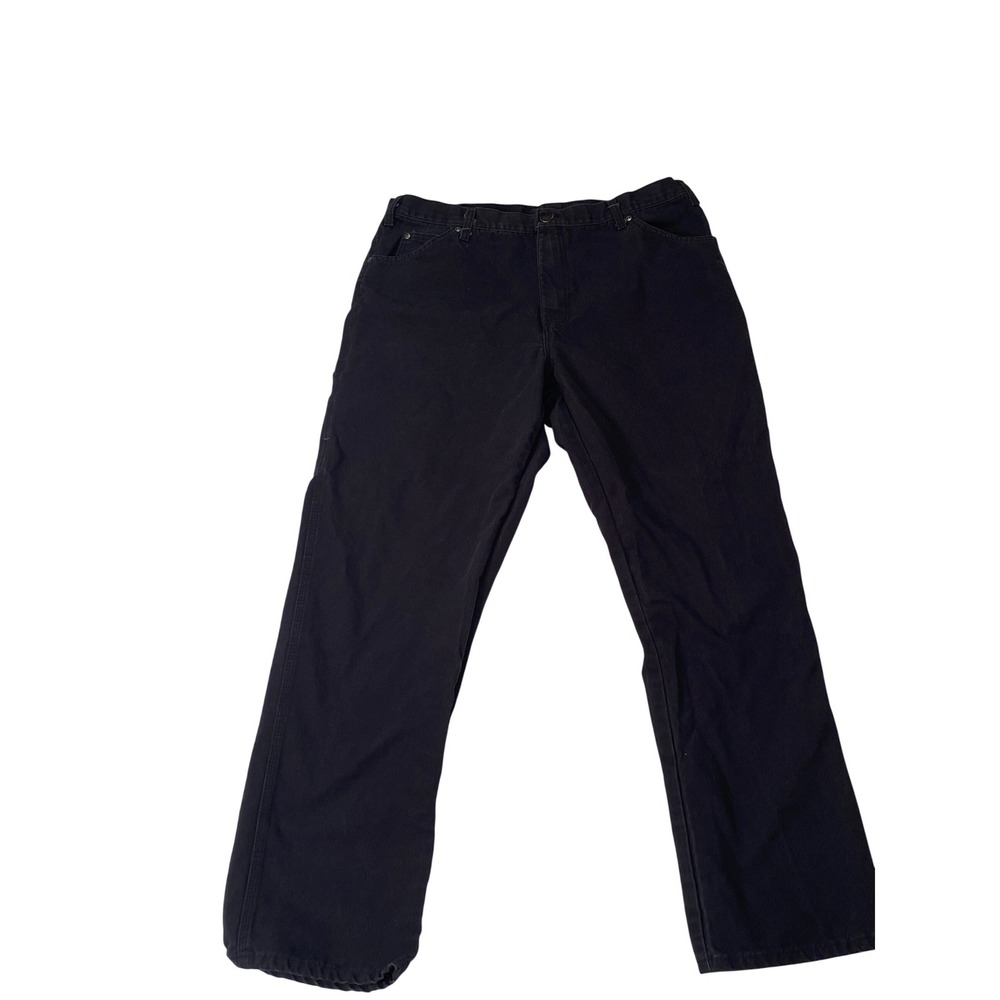 Dickies Mens Black Canvas Carpenter Pants Workwear Straight Leg36x30
